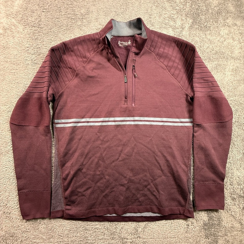 Smartwool Intraknit Merino Wool Tech 1/4 Zip Pullover Mens XL Burgundy